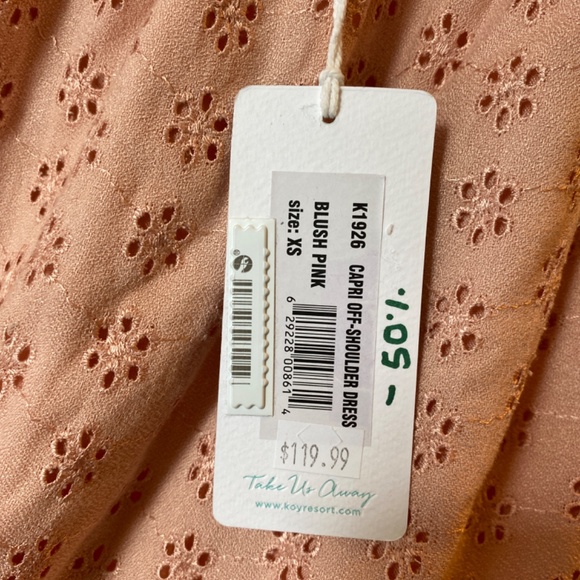 Sweet New lined summer eyelet dress in peach/salmon colour _XS - Picture 3 of 3